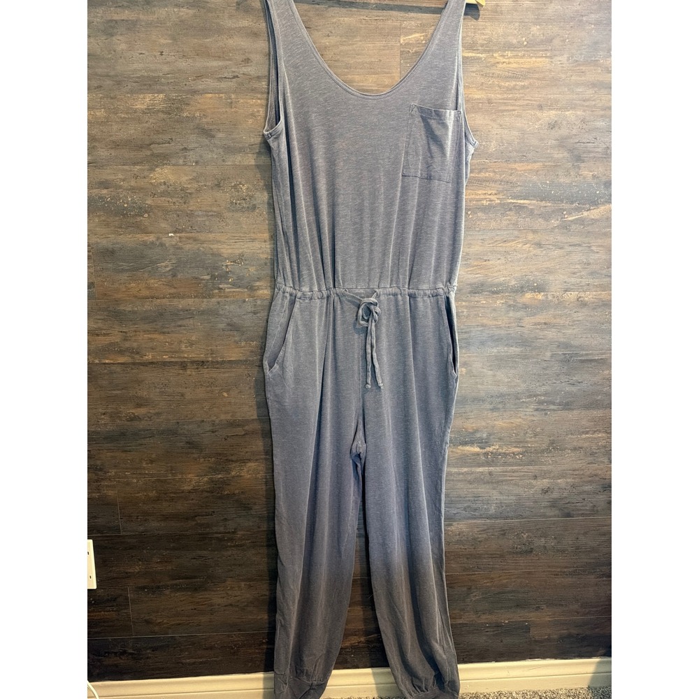 Sundry Women Gray Sleeveless V-Neck Drawstring Waist Jogger Jumpsuit Size 4 USA